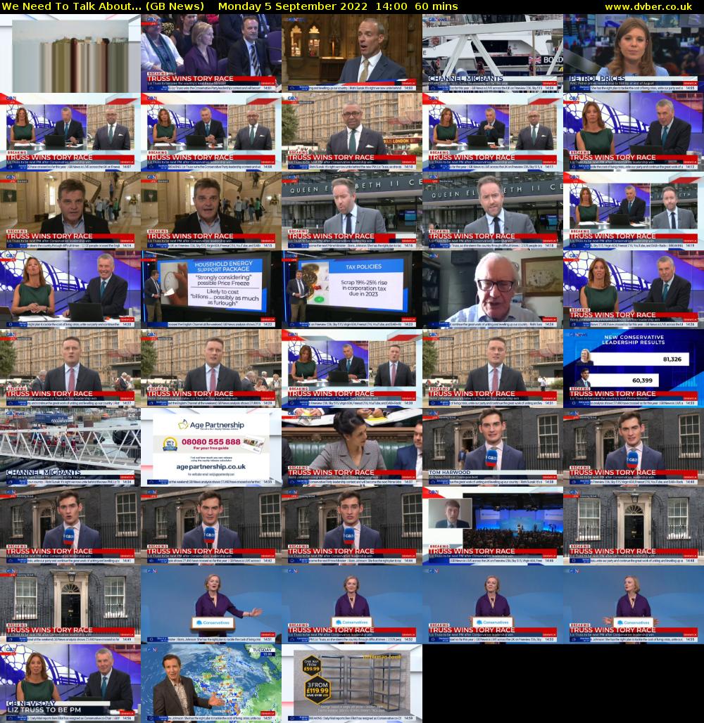 We Need To Talk About... (GB News) Monday 5 September 2022 14:00 - 15:00