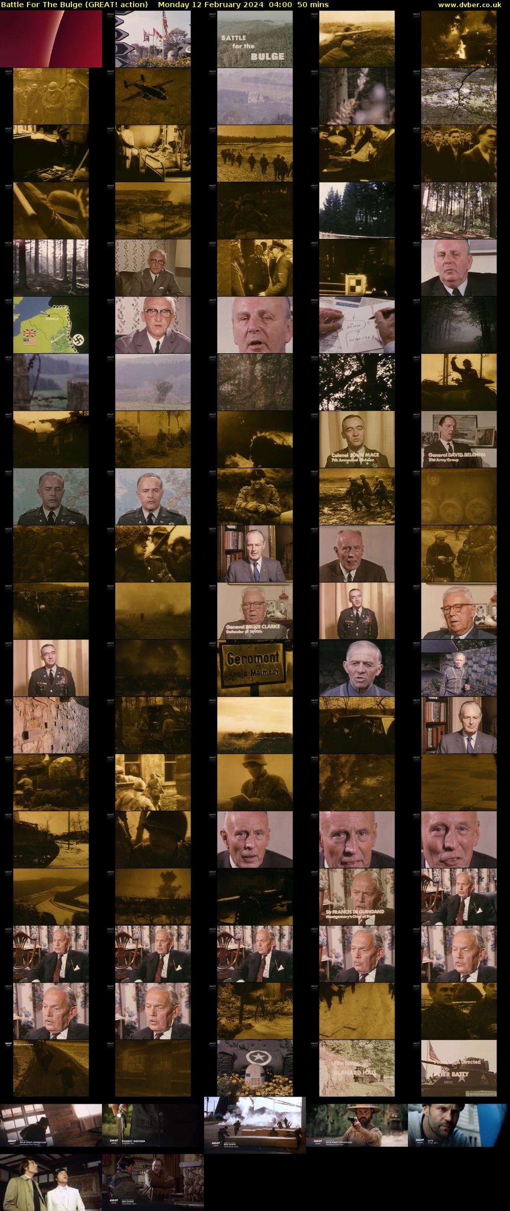Battle For The Bulge (GREAT! action) Monday 12 February 2024 04:00 - 04:50