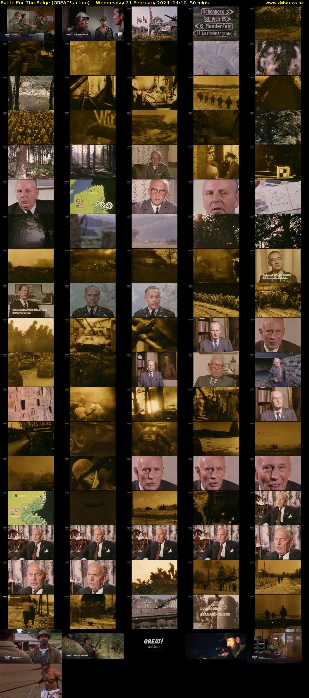 Battle For The Bulge (GREAT! action) Wednesday 21 February 2024 04:10 - 05:00