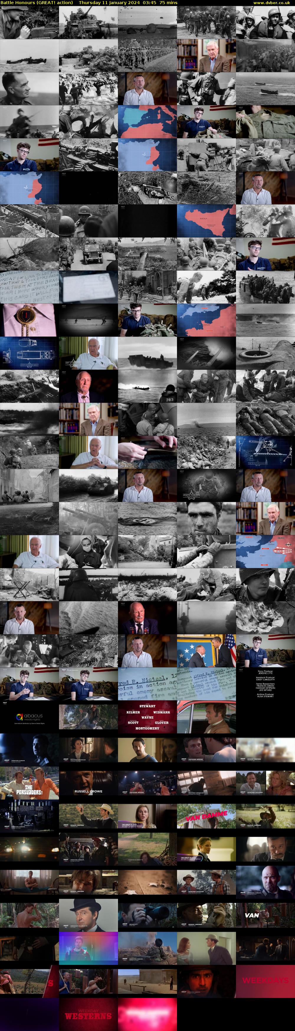 Battle Honours (GREAT! action) Thursday 11 January 2024 03:45 - 05:00