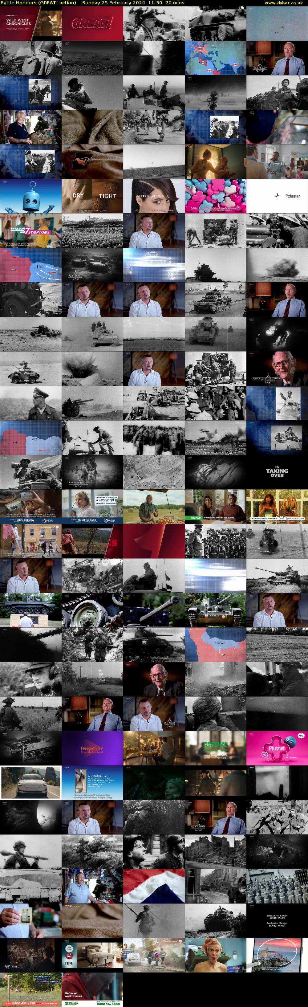Battle Honours (GREAT! action) Sunday 25 February 2024 11:30 - 12:40