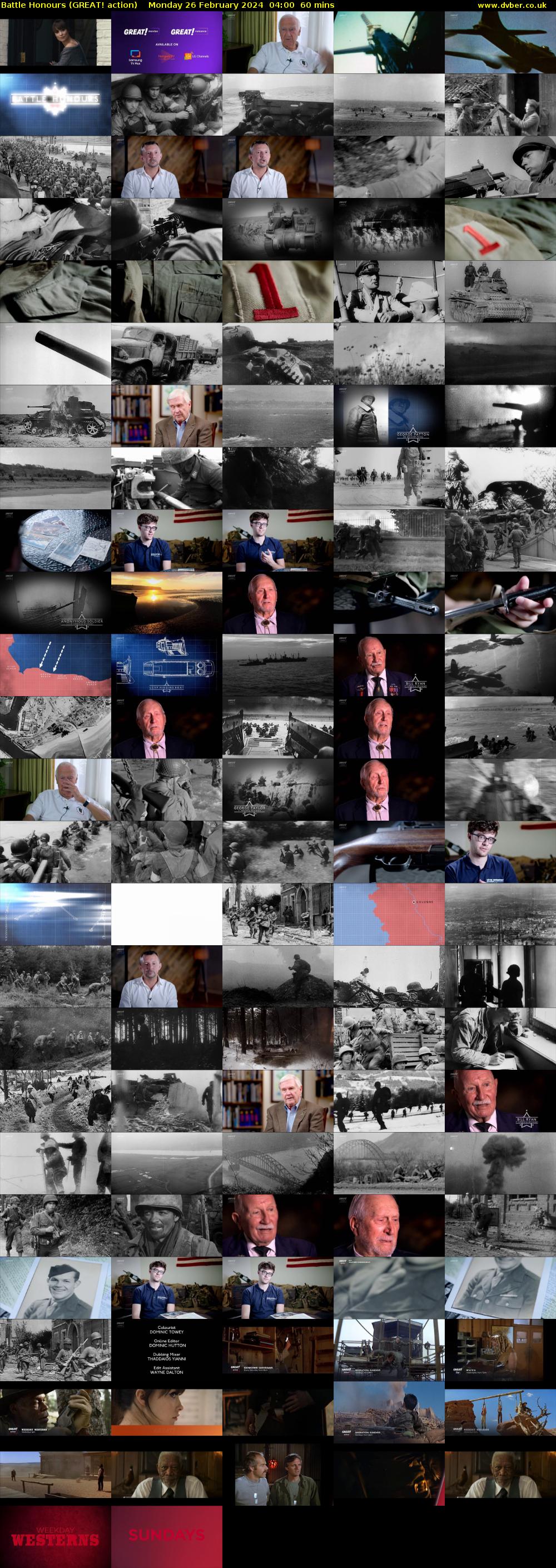 Battle Honours (GREAT! action) Monday 26 February 2024 04:00 - 05:00