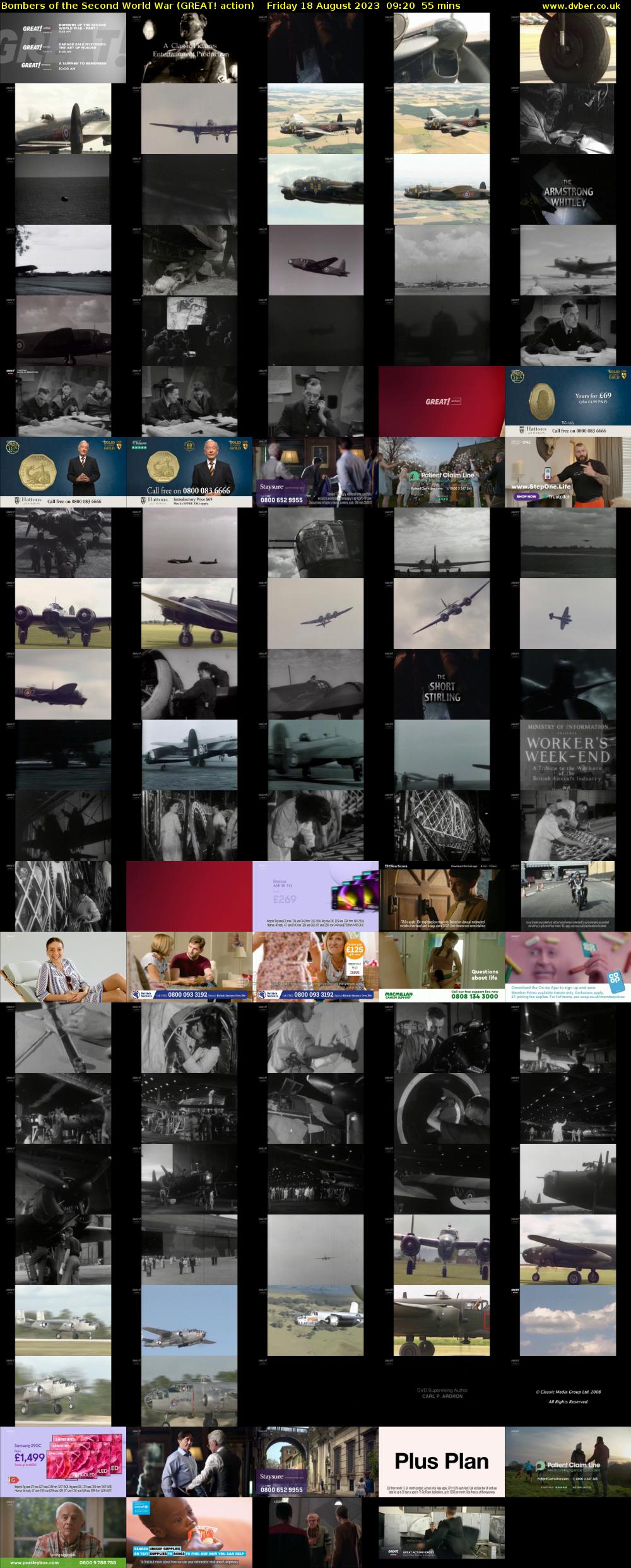 Bombers of the Second World War (GREAT! action) Friday 18 August 2023 09:20 - 10:15