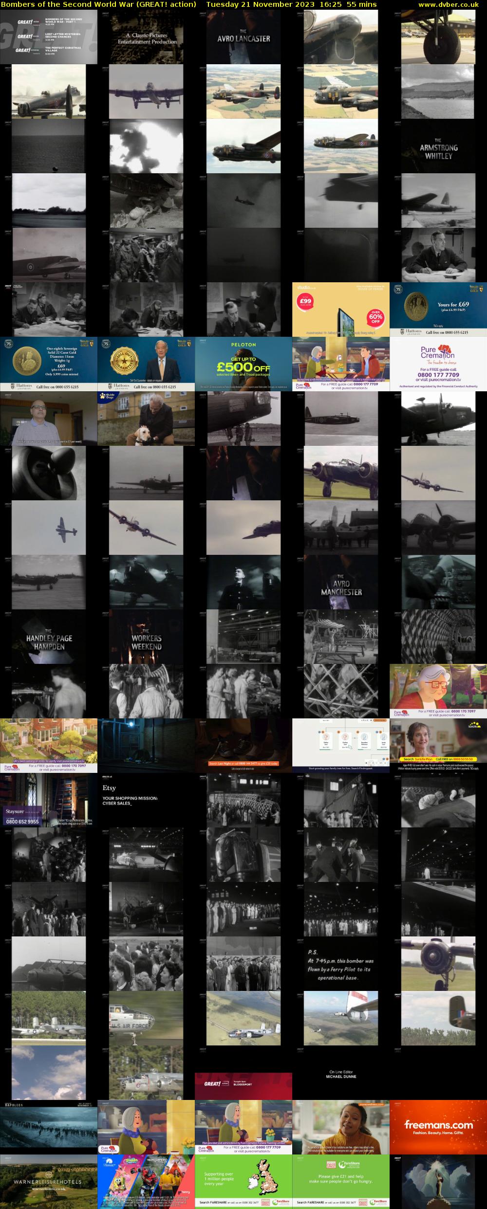 Bombers of the Second World War (GREAT! action) Tuesday 21 November 2023 16:25 - 17:20