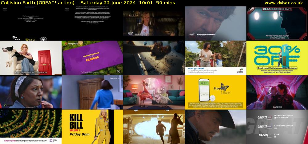Collision Earth (GREAT! action) Saturday 22 June 2024 10:01 - 11:00