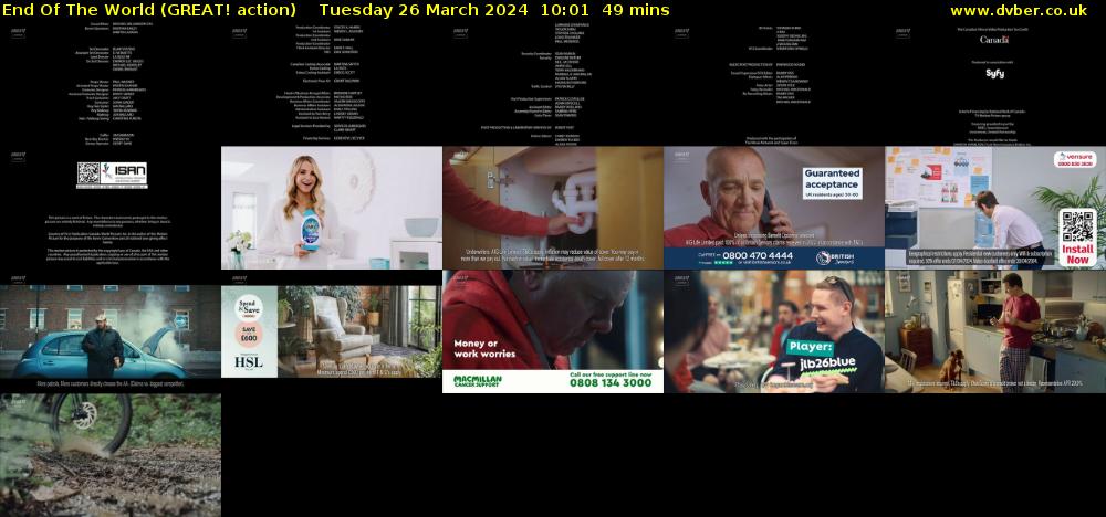 End Of The World (GREAT! action) Tuesday 26 March 2024 10:01 - 10:50