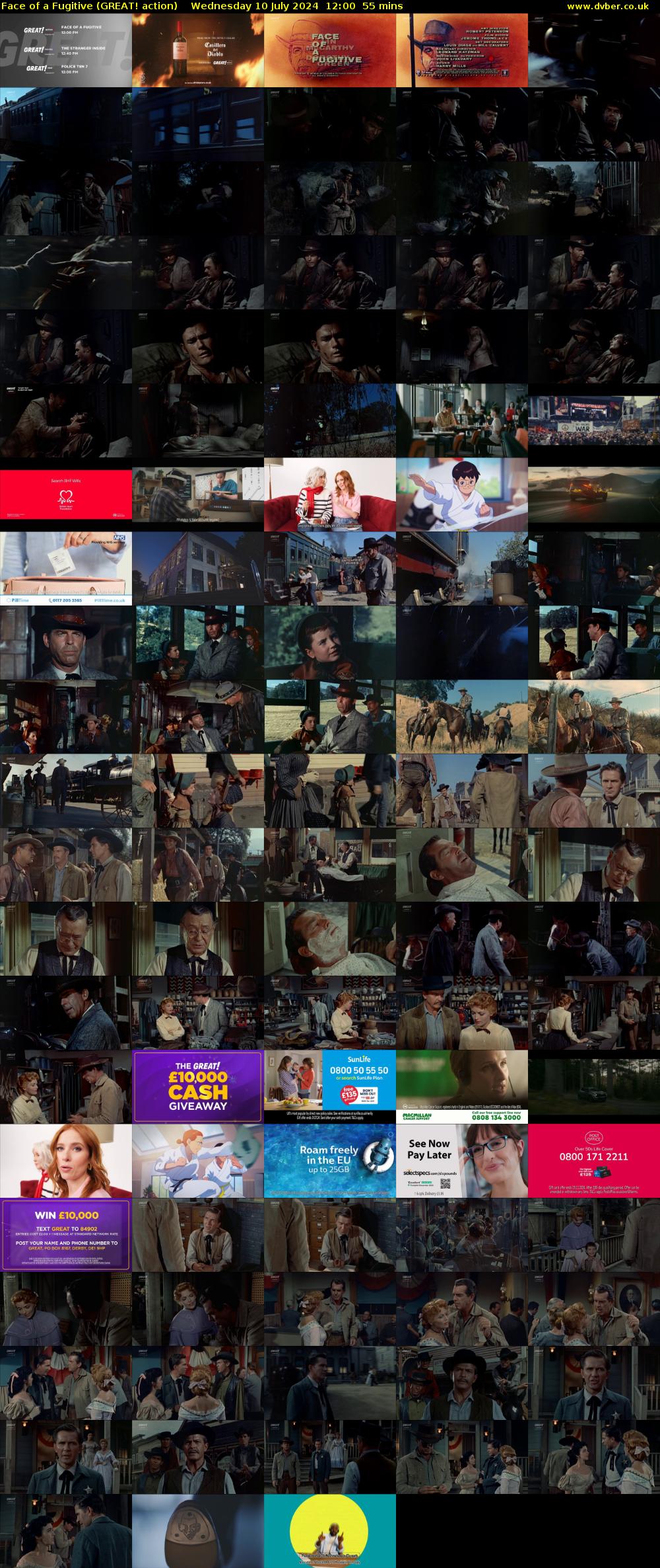 Face of a Fugitive (GREAT! action) Wednesday 10 July 2024 12:00 - 12:55
