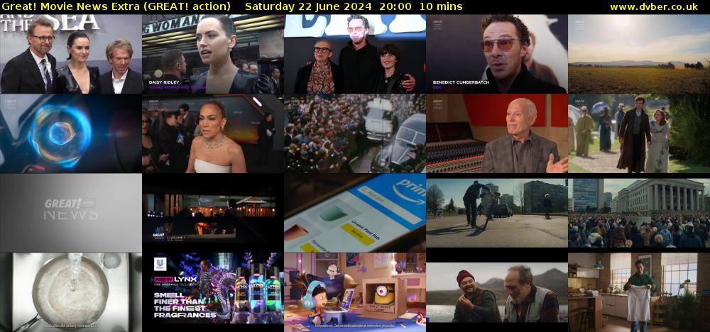Great! Movie News Extra (GREAT! action) Saturday 22 June 2024 20:00 - 20:10
