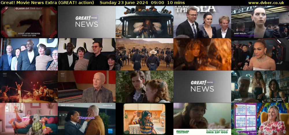 Great! Movie News Extra (GREAT! action) Sunday 23 June 2024 09:00 - 09:10