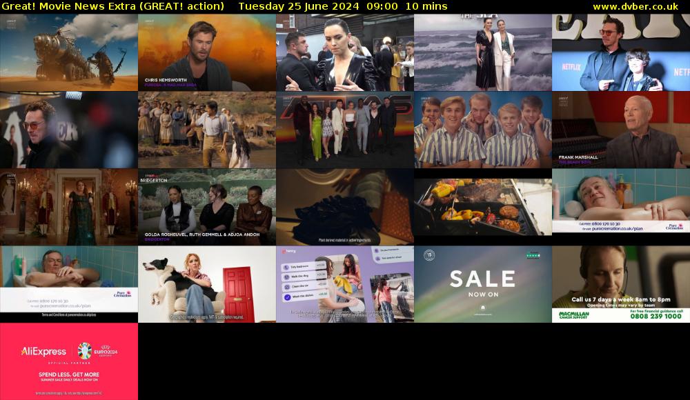 Great! Movie News Extra (GREAT! action) Tuesday 25 June 2024 09:00 - 09:10