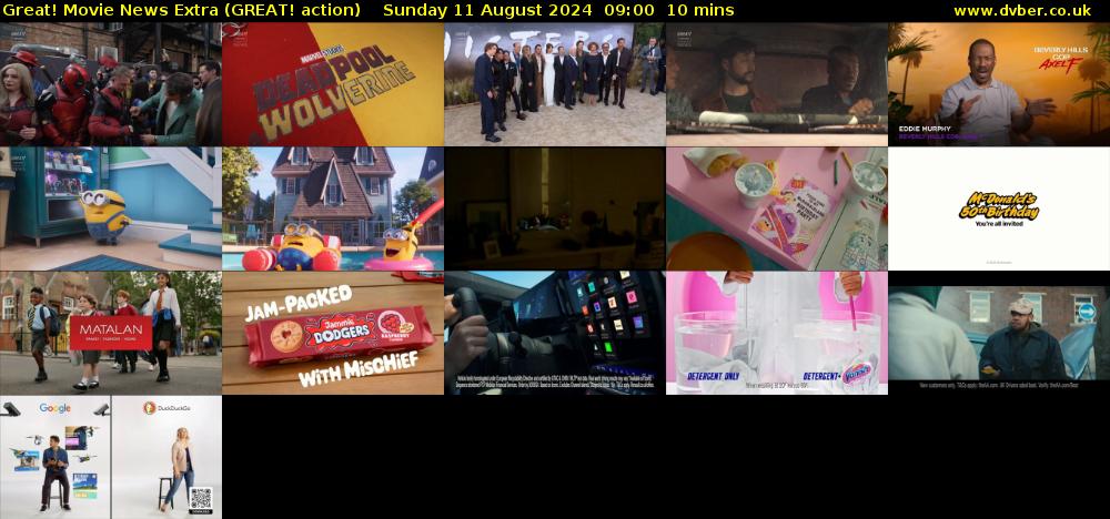 Great! Movie News Extra (GREAT! action) Sunday 11 August 2024 09:00 - 09:10