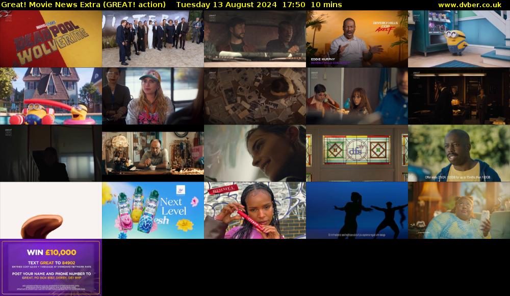 Great! Movie News Extra (GREAT! action) Tuesday 13 August 2024 17:50 - 18:00