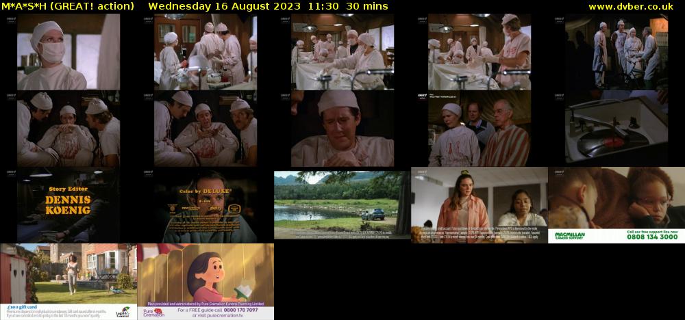 M*A*S*H (GREAT! action) Wednesday 16 August 2023 11:30 - 12:00