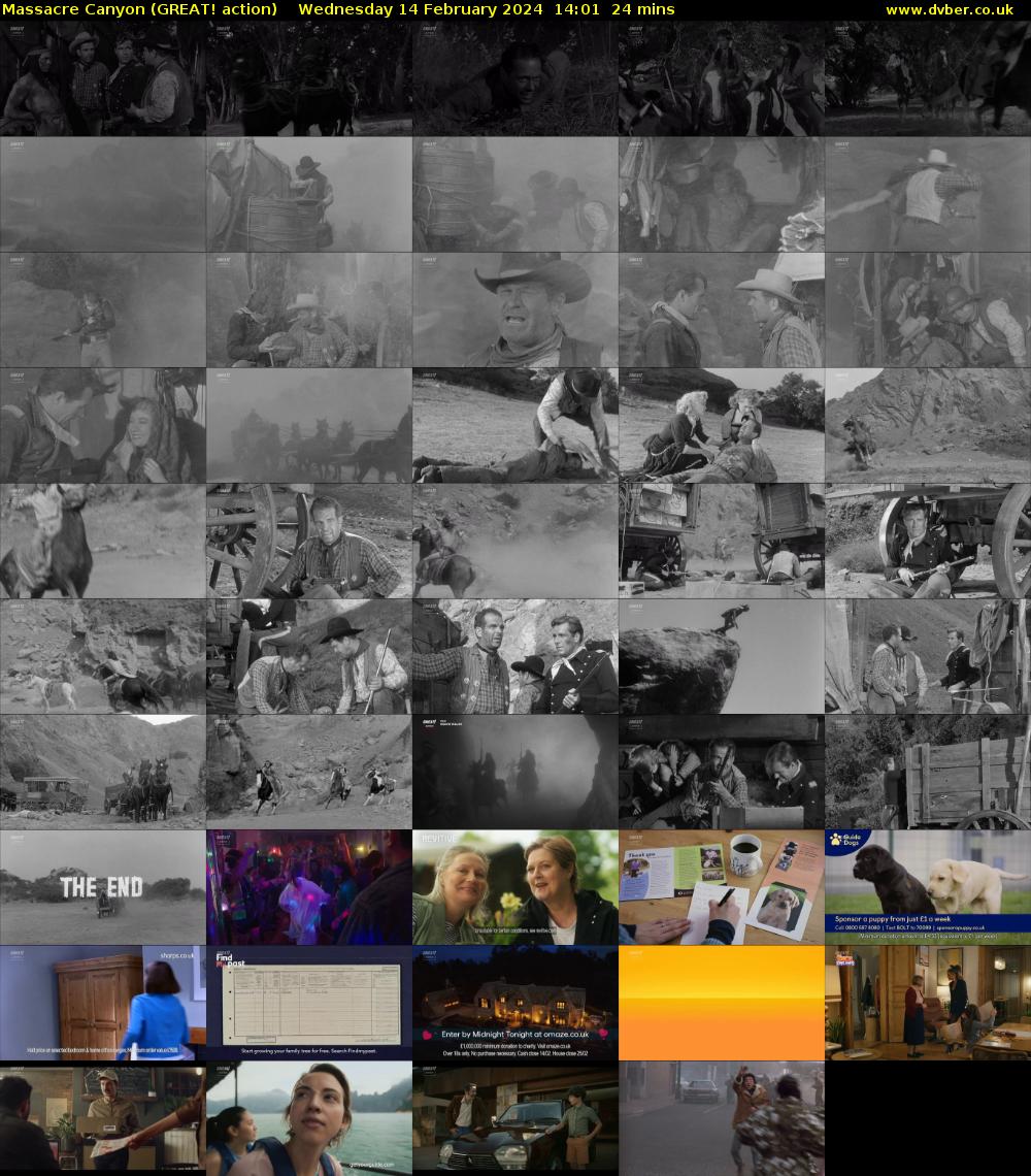 Massacre Canyon (GREAT! action) Wednesday 14 February 2024 14:01 - 14:25