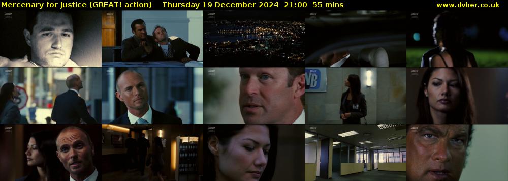 Mercenary For Justice (GREAT! action) Thursday 19 December 2024 21:00 - 21:55