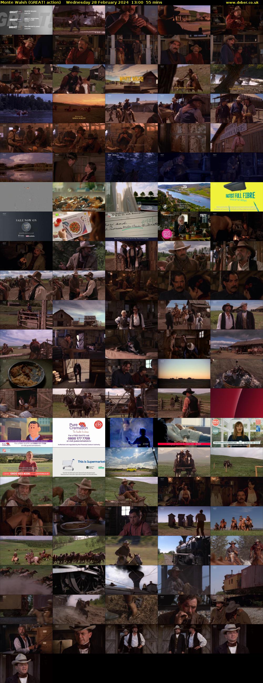 Monte Walsh (GREAT! action) Wednesday 28 February 2024 13:00 - 13:55