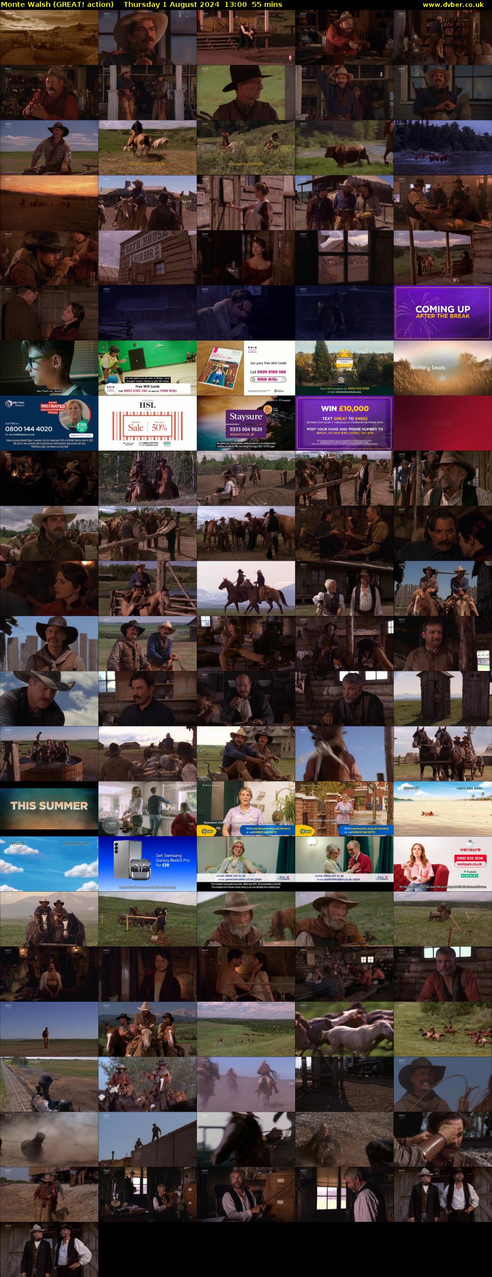 Monte Walsh (GREAT! action) Thursday 1 August 2024 13:00 - 13:55