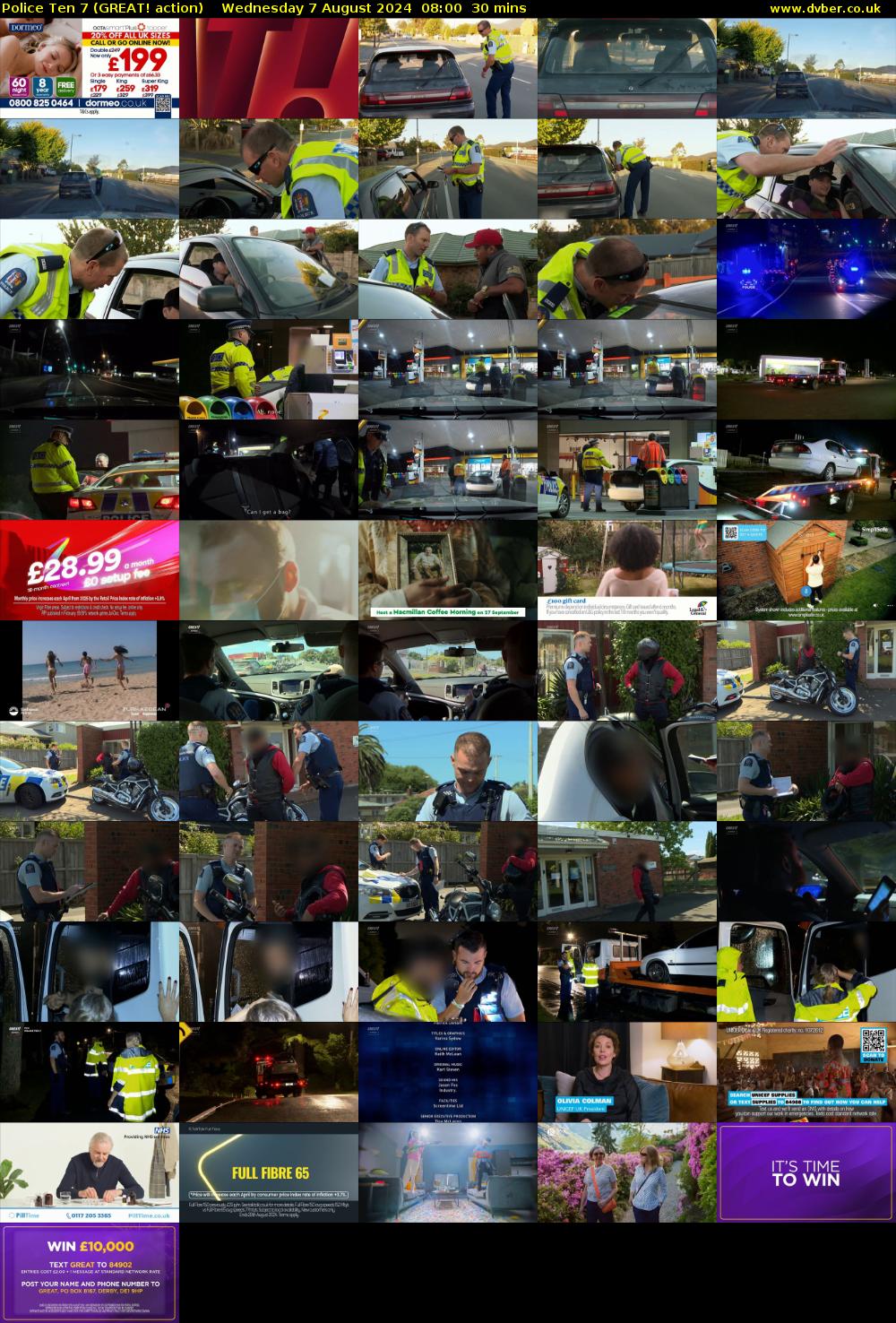 Police Ten 7 (GREAT! action) Wednesday 7 August 2024 08:00 - 08:30