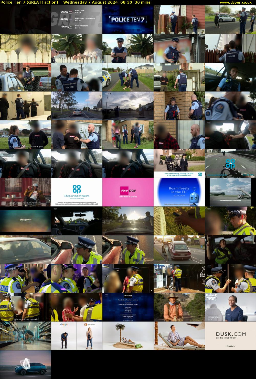 Police Ten 7 (GREAT! action) Wednesday 7 August 2024 08:30 - 09:00