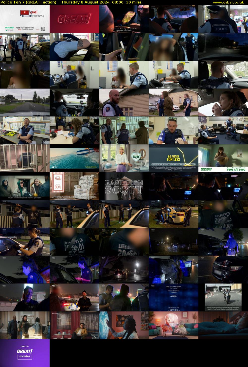 Police Ten 7 (GREAT! action) Thursday 8 August 2024 08:00 - 08:30