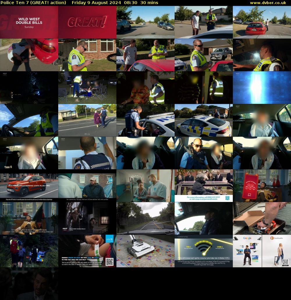 Police Ten 7 (GREAT! action) Friday 9 August 2024 08:30 - 09:00
