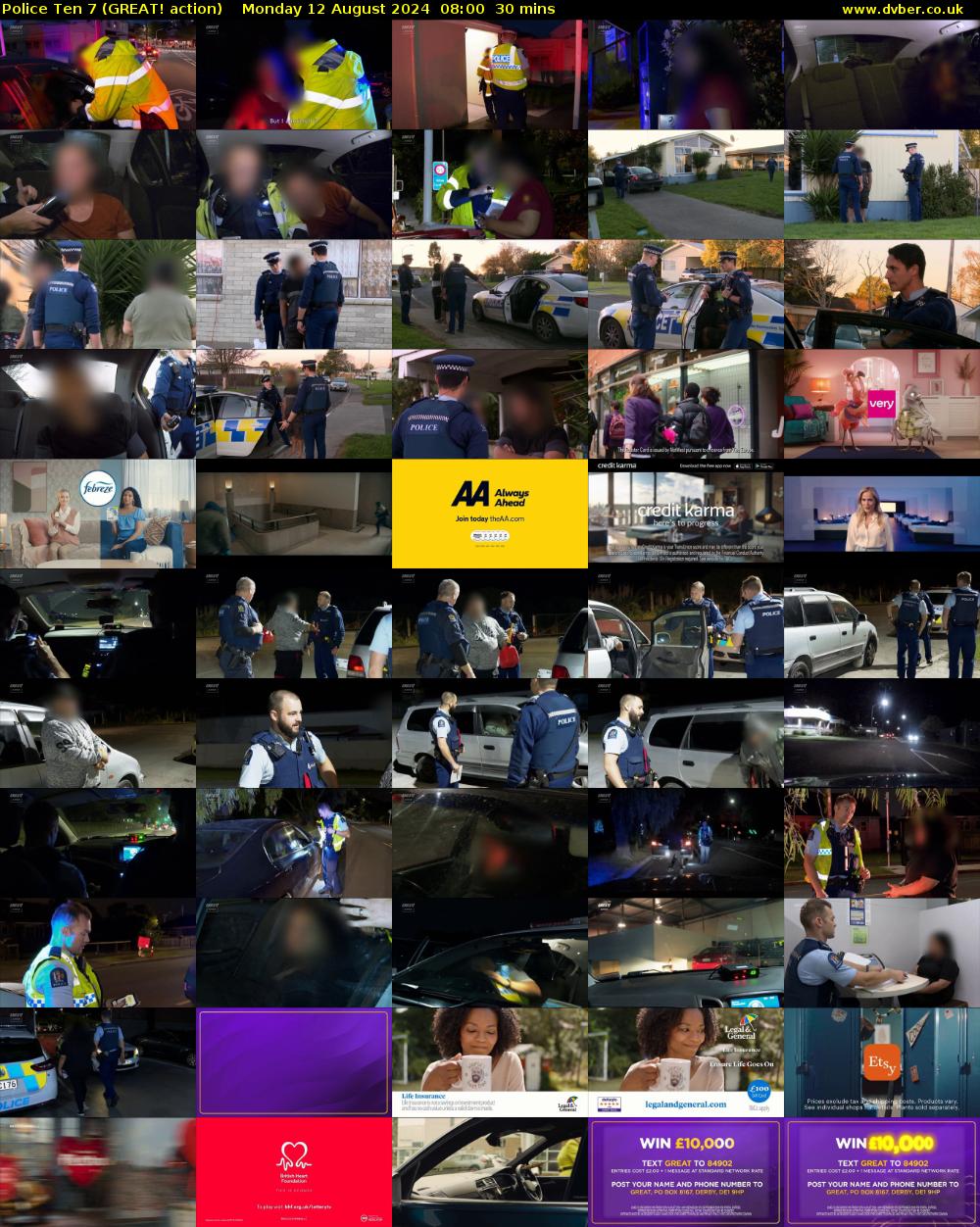 Police Ten 7 (GREAT! action) Monday 12 August 2024 08:00 - 08:30
