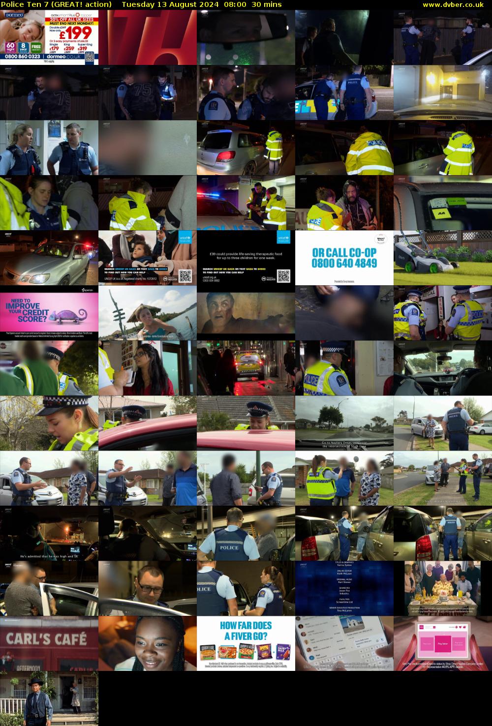 Police Ten 7 (GREAT! action) Tuesday 13 August 2024 08:00 - 08:30