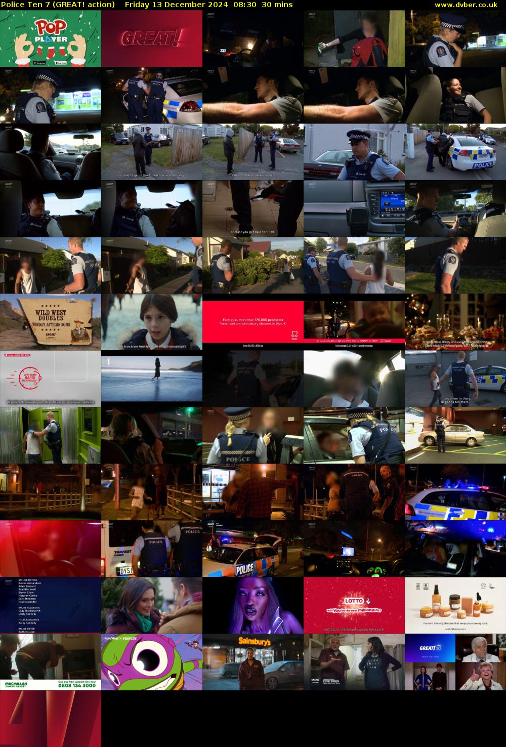 Police Ten 7 (GREAT! action) Friday 13 December 2024 08:30 - 09:00