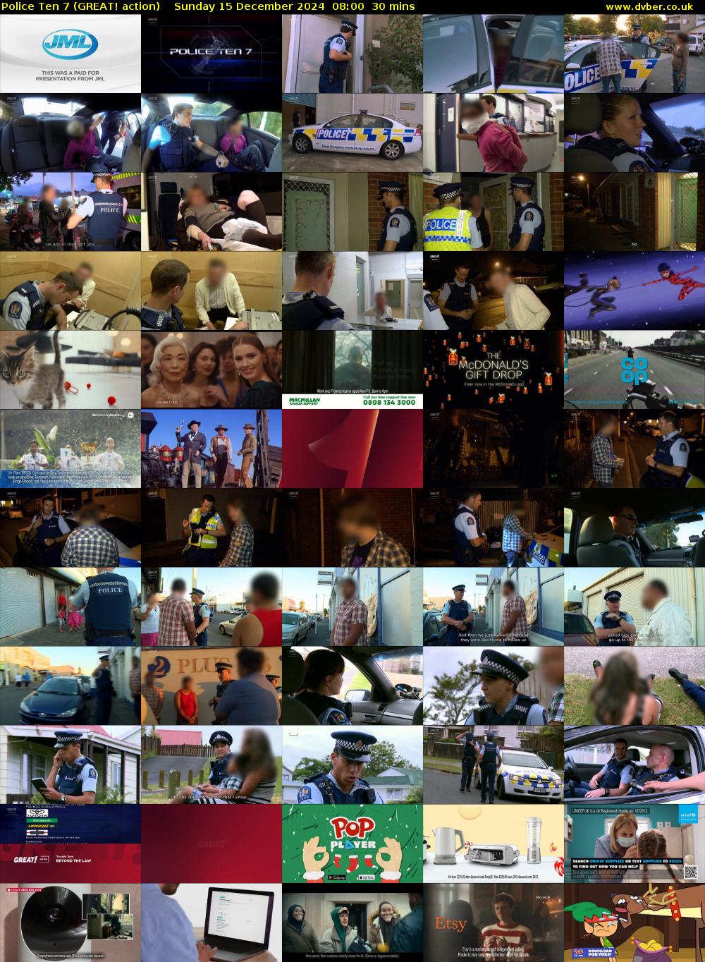 Police Ten 7 (GREAT! action) Sunday 15 December 2024 08:00 - 08:30