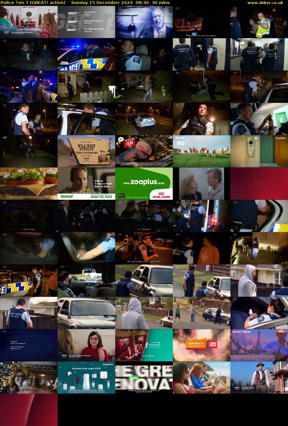 Police Ten 7 (GREAT! action) Sunday 15 December 2024 08:30 - 09:00