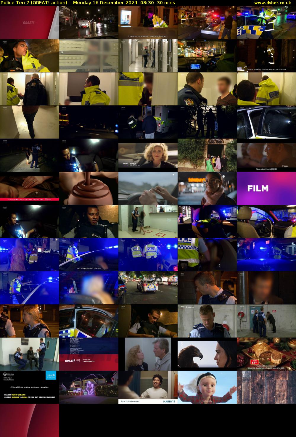 Police Ten 7 (GREAT! action) Monday 16 December 2024 08:30 - 09:00