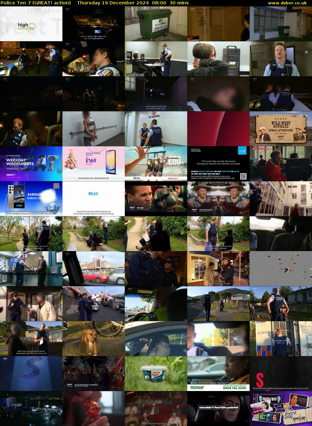 Police Ten 7 (GREAT! action) Thursday 19 December 2024 08:00 - 08:30