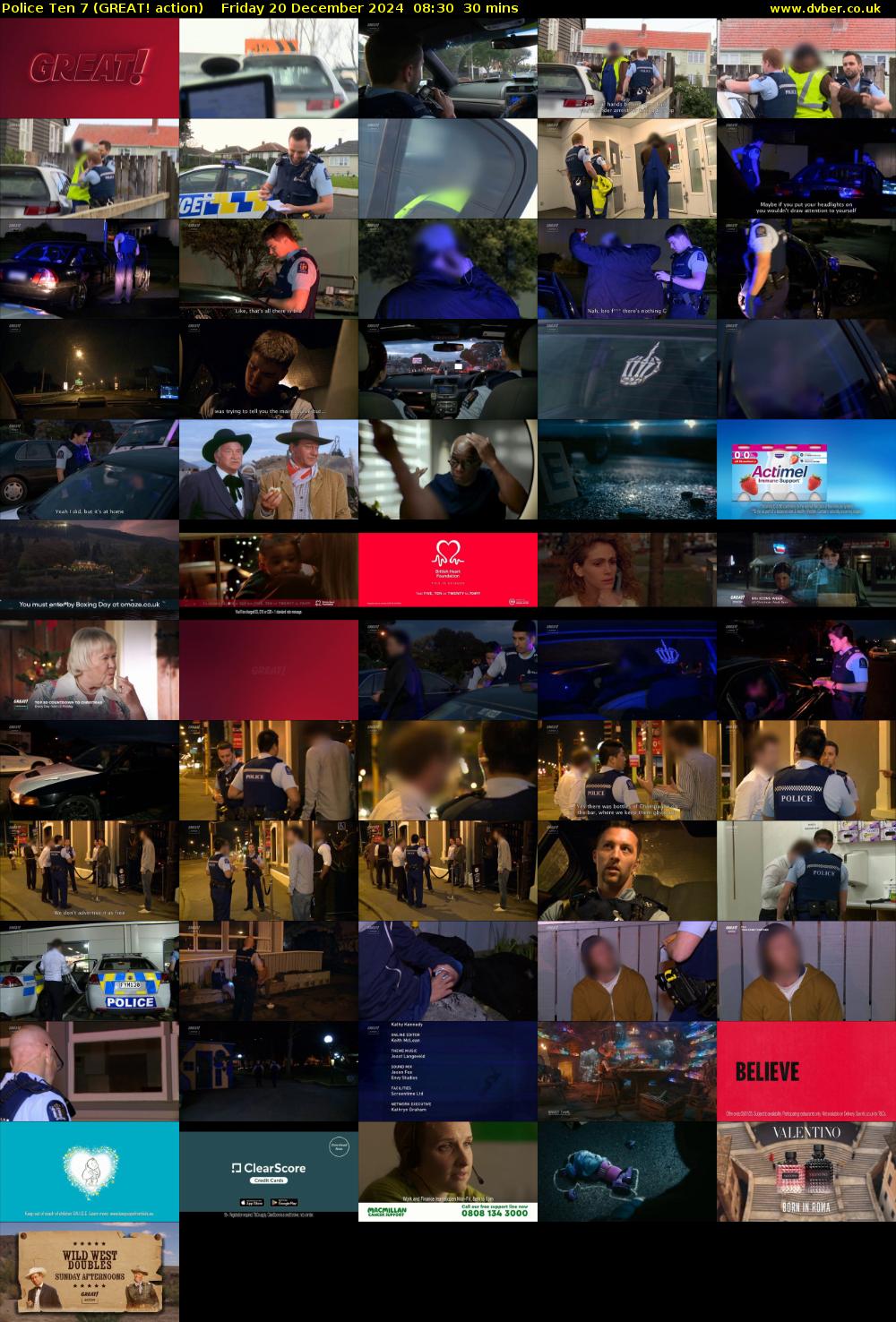 Police Ten 7 (GREAT! action) Friday 20 December 2024 08:30 - 09:00