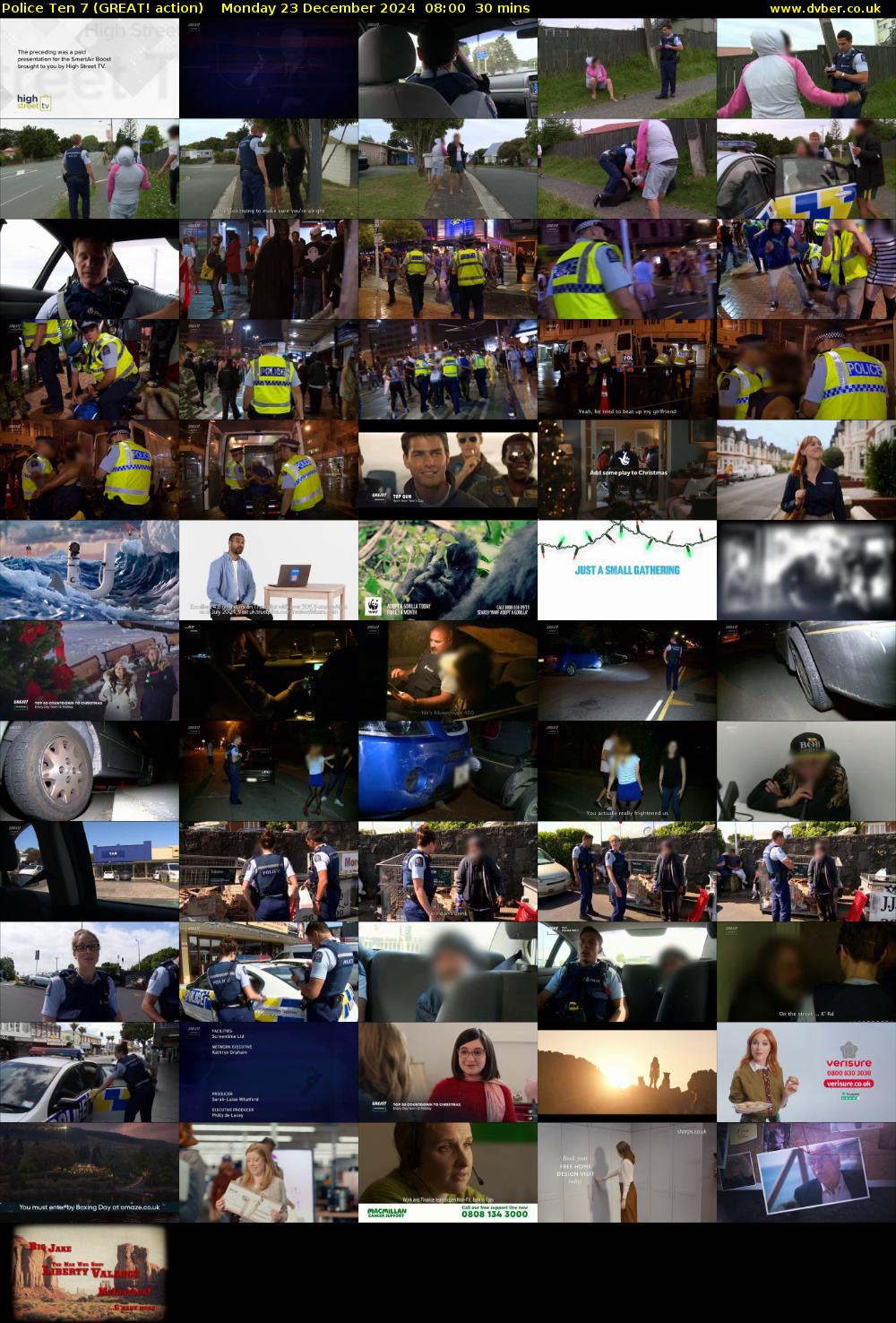 Police Ten 7 (GREAT! action) Monday 23 December 2024 08:00 - 08:30