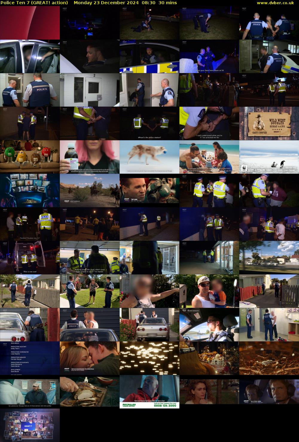 Police Ten 7 (GREAT! action) Monday 23 December 2024 08:30 - 09:00