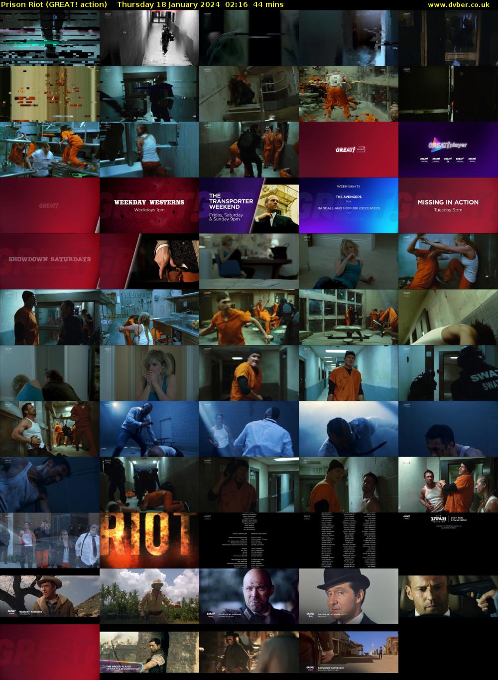 Prison Riot (GREAT! action) Thursday 18 January 2024 02:16 - 03:00