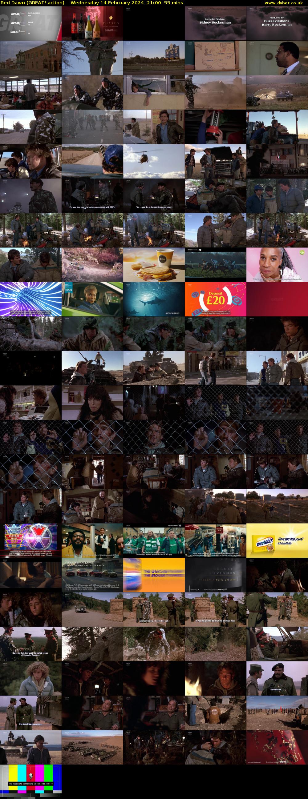 Red Dawn (GREAT! action) Wednesday 14 February 2024 21:00 - 21:55