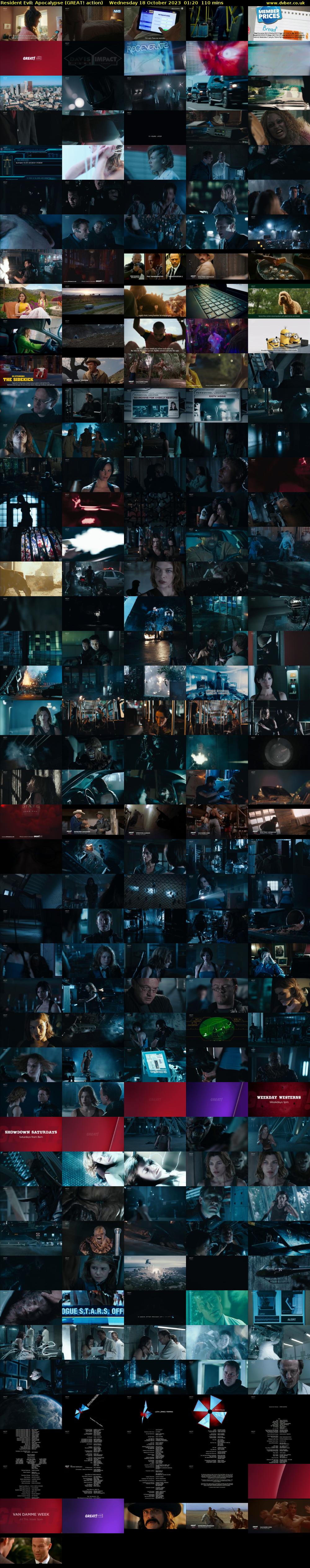 Resident Evil: Apocalypse (GREAT! action) Wednesday 18 October 2023 01:20 - 03:10