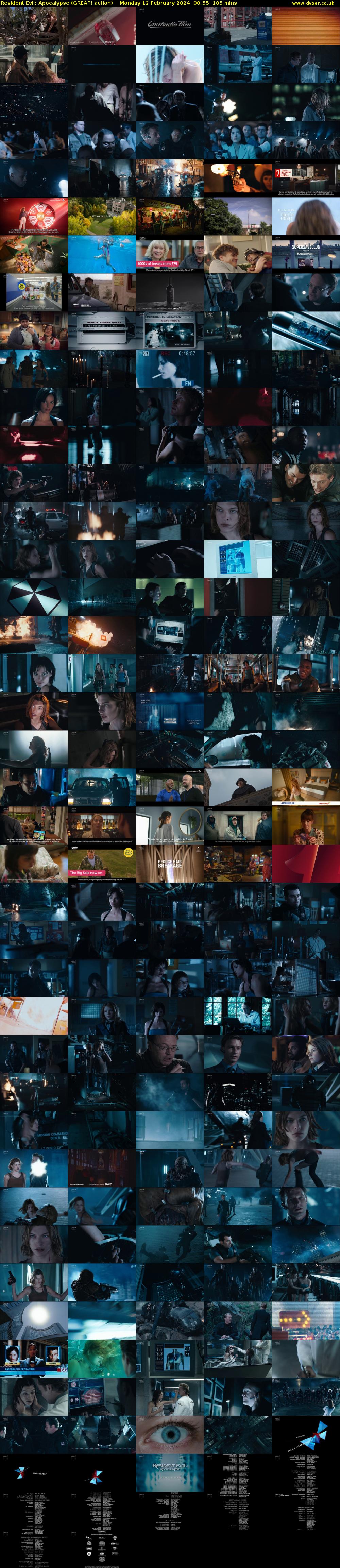 Resident Evil: Apocalypse (GREAT! action) Monday 12 February 2024 00:55 - 02:40