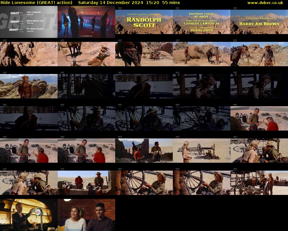 Ride Lonesome (GREAT! action) Saturday 14 December 2024 15:20 - 16:15