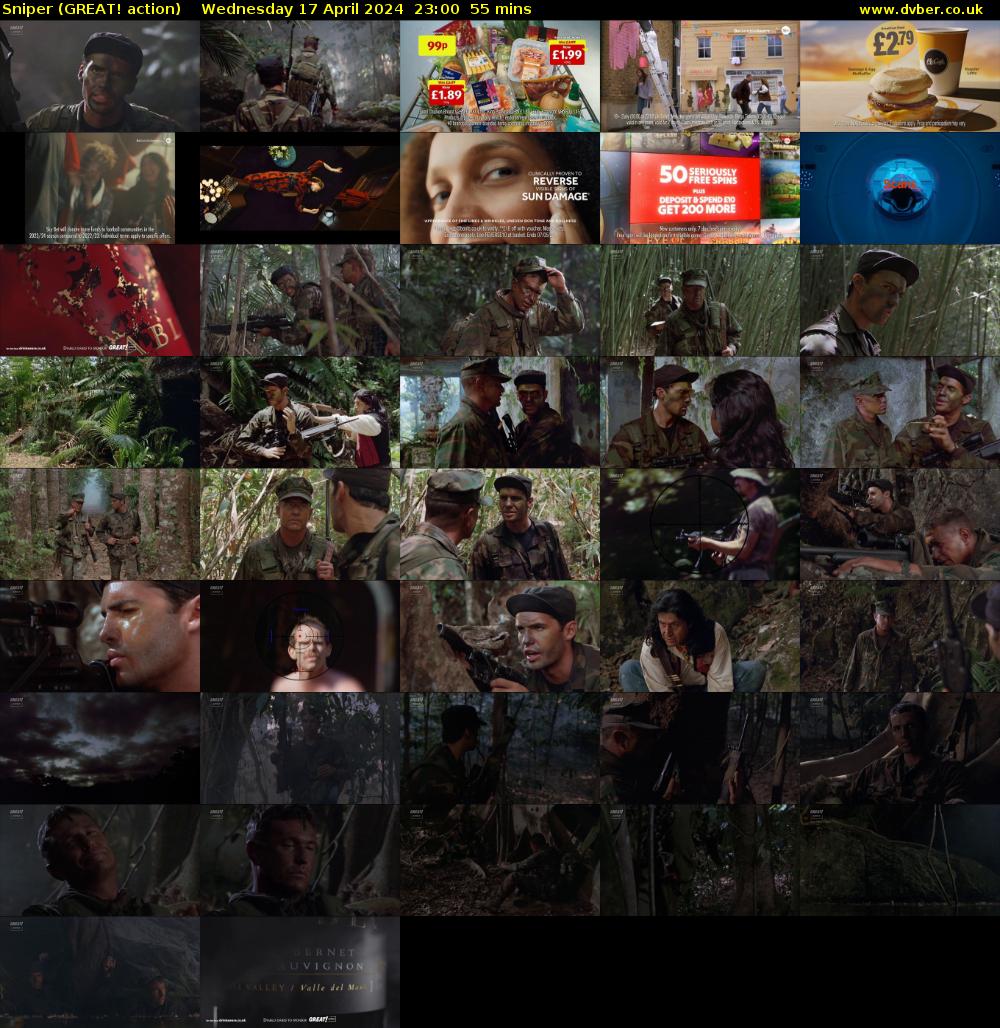 Sniper (GREAT! action) Wednesday 17 April 2024 23:00 - 23:55