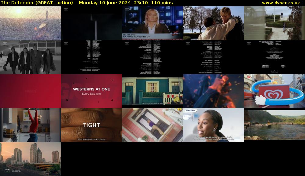 The Defender (GREAT! action) Monday 10 June 2024 23:10 - 01:00