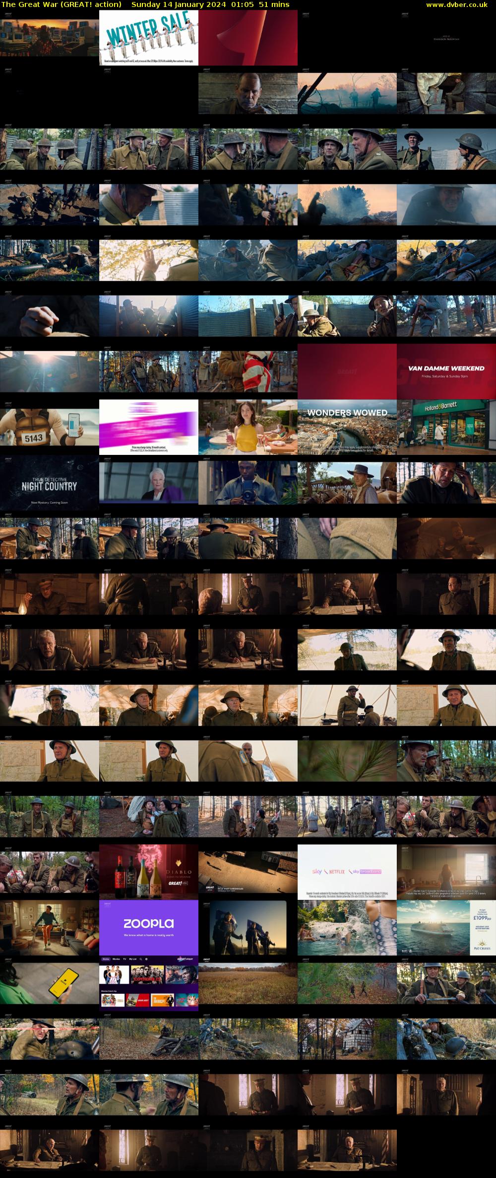The Great War (GREAT! action) Sunday 14 January 2024 01:05 - 01:56