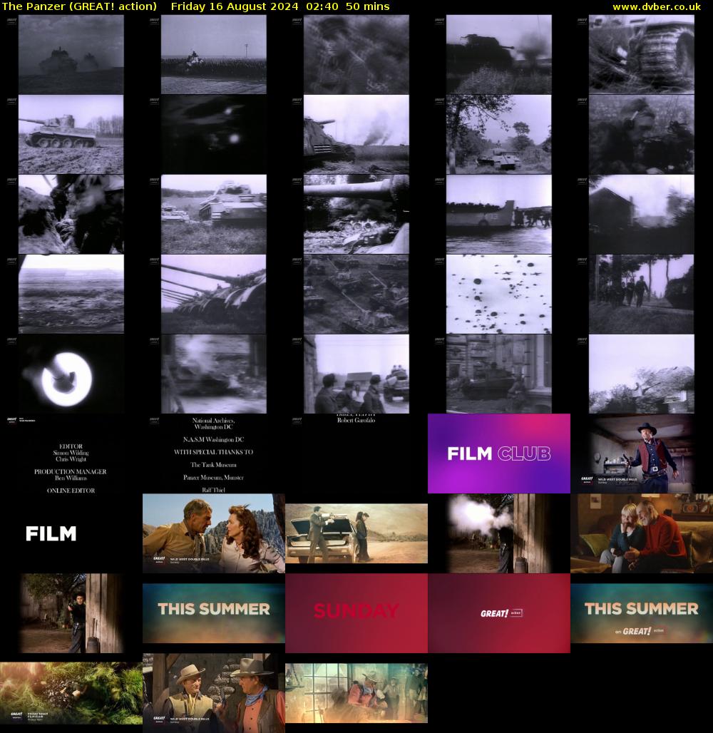 The Panzer (GREAT! action) Friday 16 August 2024 02:40 - 03:30