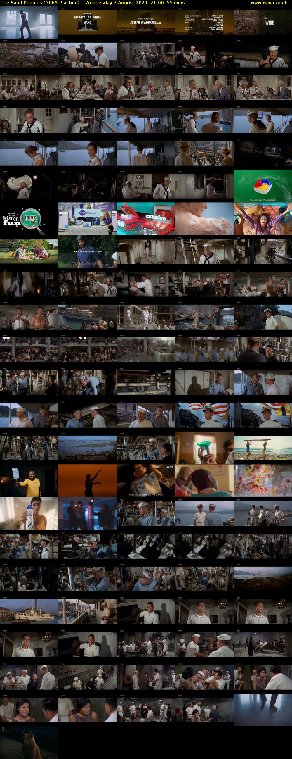The Sand Pebbles (GREAT! action) Wednesday 7 August 2024 21:00 - 21:55