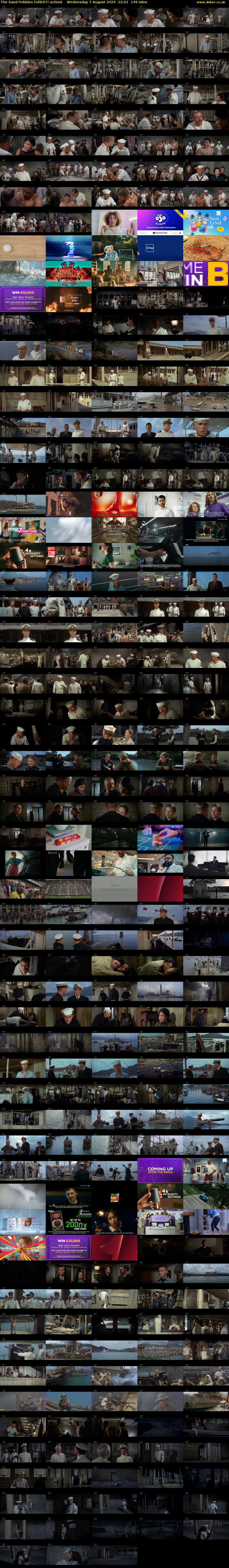 The Sand Pebbles (GREAT! action) Wednesday 7 August 2024 22:01 - 00:30