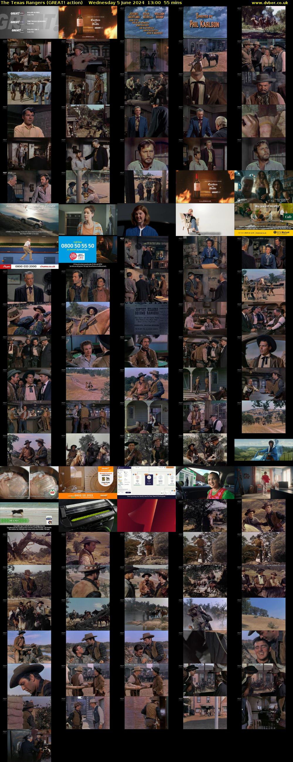 The Texas Rangers (GREAT! action) Wednesday 5 June 2024 13:00 - 13:55