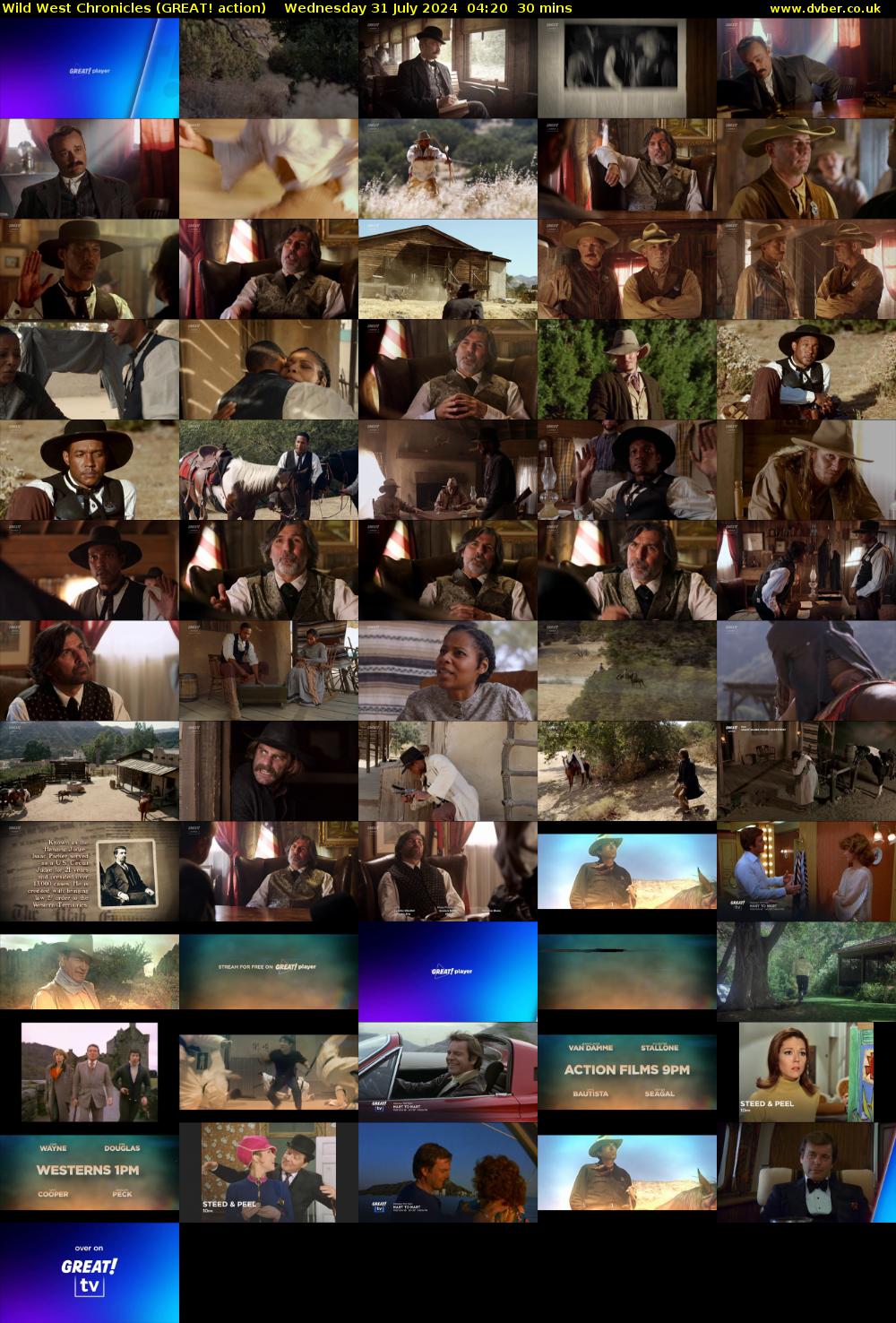 Wild West Chronicles (GREAT! action) Wednesday 31 July 2024 04:20 - 04:50