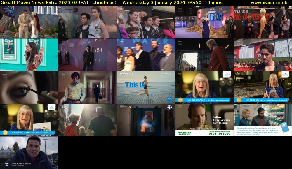 Great! Movie News Extra 2023 (GREAT! christmas) Wednesday 3 January 2024 09:50 - 10:00