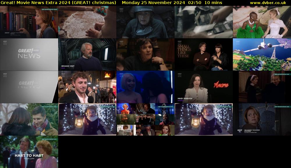 Great! Movie News Extra 2024 (GREAT! christmas) Monday 25 November 2024 02:50 - 03:00
